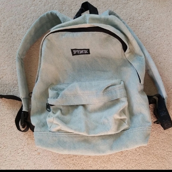 VS Pink Faded Denim Mini Backpack Purse main image 8